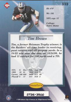1999 Collector's Edge Masters - HoloSilver #133 Tim Brown Back