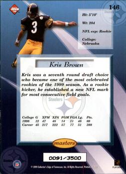 1999 Collector's Edge Masters - HoloSilver #146 Kris Brown Back