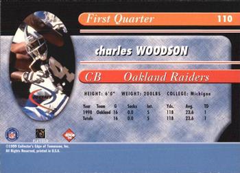 1999 Collector's Edge Odyssey - Millennium Collection Blue #110 Charles Woodson Back