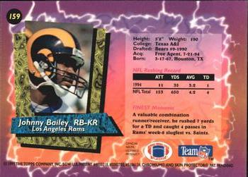 1995 Finest - Refractors #159 Johnny Bailey Back