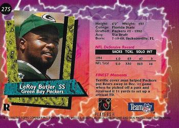 1995 Finest - Refractors #275 LeRoy Butler Back