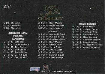 1995 Flair #220 Checklist Back
