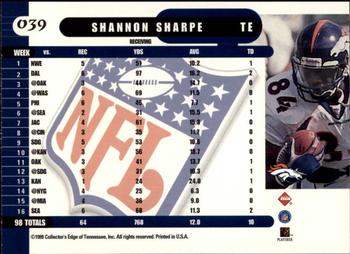 1999 Collector's Edge Supreme - Gold Ingot #039 Shannon Sharpe Back
