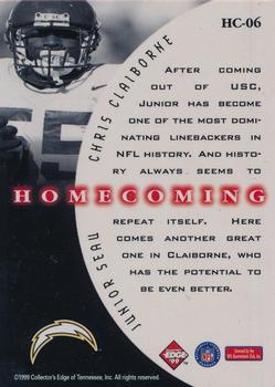 1999 Collector's Edge Supreme - Homecoming #HC-06 Junior Seau / Chris Claiborne Back
