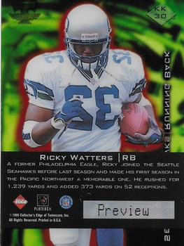 1999 Collector's Edge Triumph - K-Klub Previews #KK30 Ricky Watters Back