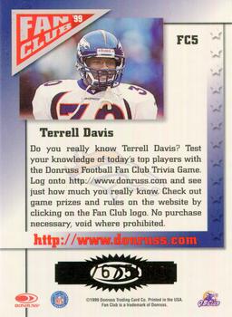 1999 Donruss - Fan Club Gold #FC5 Terrell Davis Back