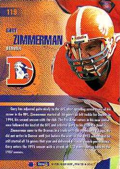 1995 Fleer #119 Gary Zimmerman Back