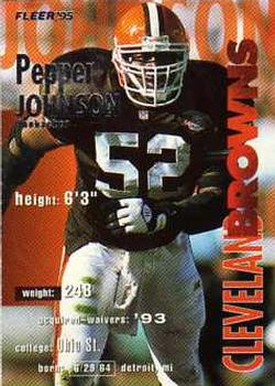 1995 Fleer #82 Pepper Johnson Front