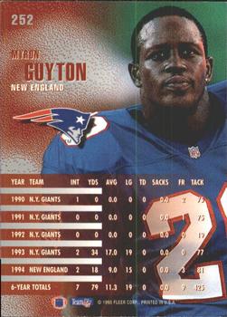 1995 Fleer #252 Myron Guyton Back