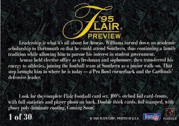 1995 Fleer - Flair Preview #1 Aeneas Williams Back