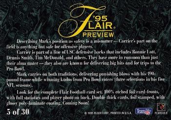 1995 Fleer - Flair Preview #5 Mark Carrier Back