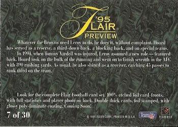 1995 Fleer - Flair Preview #7 Leroy Hoard Back