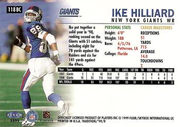 1999 Fleer Tradition - Blitz Collection #118BC Ike Hilliard Back