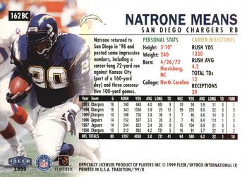 1999 Fleer Tradition - Blitz Collection #162BC Natrone Means Back