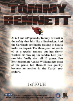 1999 Fleer Tradition - Unsung Heroes #1 UH Tommy Bennett Back