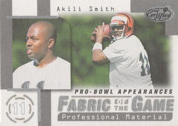 1999 Leaf Certified - Fabric of the Game #FG25 Akili Smith Front