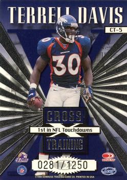 1999 Leaf Rookies & Stars - Cross Training #CT-5 Terrell Davis Back