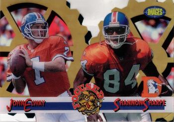 1995 Classic Images Limited - Focused Gold #F-9 John Elway / Shannon Sharpe Front