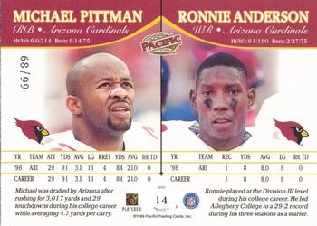 1999 Pacific - Copper #14 Michael Pittman / Ronnie Anderson Back
