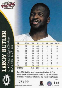 1999 Pacific - Copper #148 LeRoy Butler Back