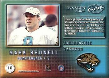 1999 Pacific - Dynagon Turf #10 Mark Brunell Back
