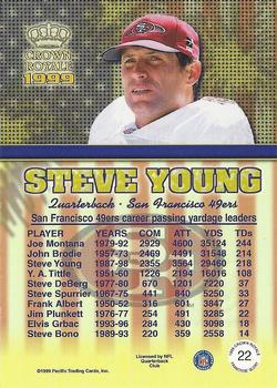 1999 Pacific Crown Royale - Franchise Glory Super Bowl XXXIV #22 Steve Young Back