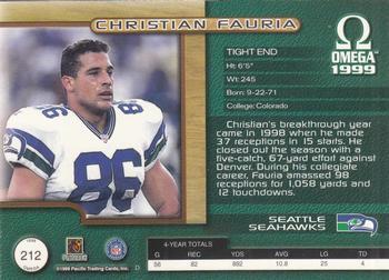 1999 Pacific Omega - Copper #212 Christian Fauria Back