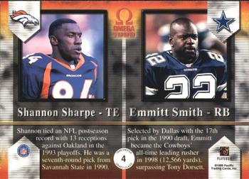 1999 Pacific Omega - Draft Class #4 Shannon Sharpe / Emmitt Smith Back
