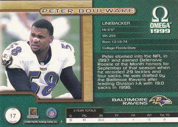 1999 Pacific Omega - Gold #17 Peter Boulware Back