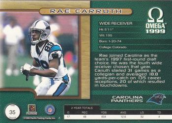 1999 Pacific Omega - Gold #35 Rae Carruth Back