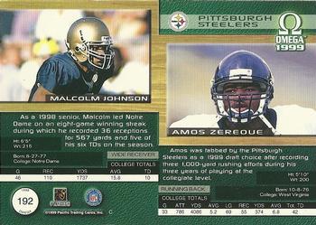 1999 Pacific Omega - Gold #192 Malcolm Johnson / Amos Zereoue Back