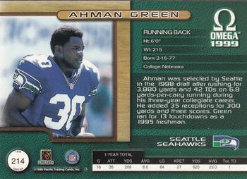 1999 Pacific Omega - Gold #214 Ahman Green Back