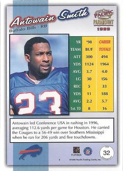 1999 Pacific Paramount - Copper #32 Antowain Smith Back