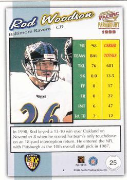 1999 Pacific Paramount - HoloSilver #25 Rod Woodson Back