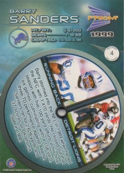 1999 Pacific Prism - Dial-a-Stats #4 Barry Sanders Back