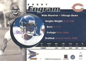 1999 Pacific Prism - Holographic Blue #25 Bobby Engram Back