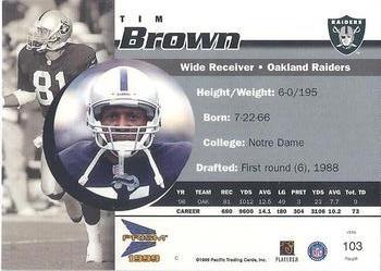 1999 Pacific Prism - Holographic Mirror #103 Tim Brown Back