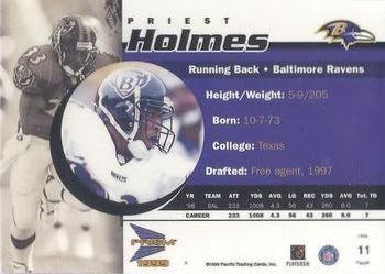 1999 Pacific Prism - Holographic Purple #11 Priest Holmes Back