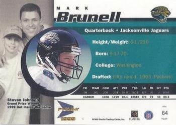 1999 Pacific Prism - Holographic Purple #64 Mark Brunell Back