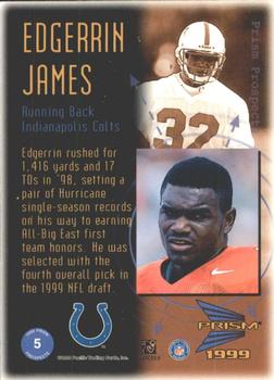 1999 Pacific Prism - Prospects #5 Edgerrin James Back