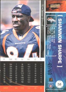1999 Pacific Revolution - Opening Day #58 Shannon Sharpe Back