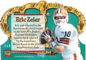 1995 Pacific Crown Royale #118 Eric Zeier Back
