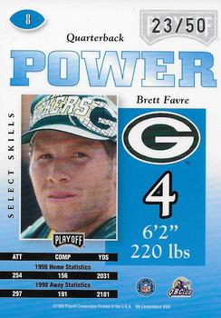1999 Playoff Contenders SSD - Power Blue #8 Brett Favre Back
