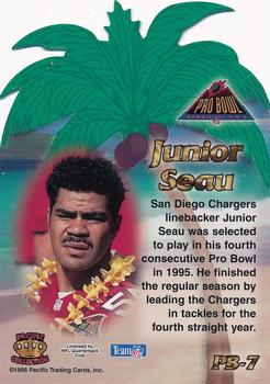 1995 Pacific Crown Royale - Pro Bowl Die Cuts #PB-7 Junior Seau Back