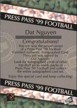 1999 Press Pass - Autographs #NNO Dat Nguyen Back