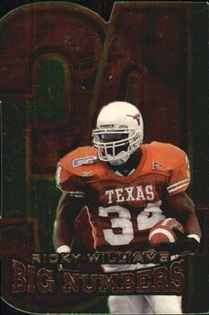 1999 Press Pass - Big Numbers Die Cuts #BN2 Ricky Williams Front