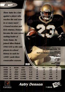 1999 Press Pass - Paydirt Silver #24 Autry Denson Back