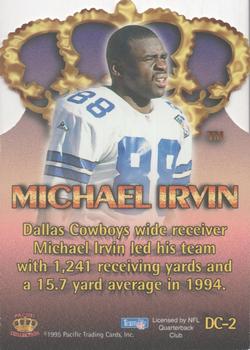 1995 Pacific - Gold Crown Die Cuts #DC-2 Michael Irvin Back