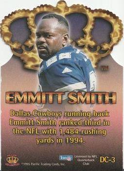 1995 Pacific - Gold Crown Die Cuts #DC-3 Emmitt Smith Back