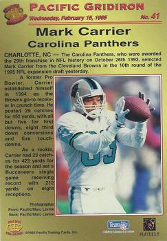 1995 Pacific Gridiron #41 Mark Carrier Back